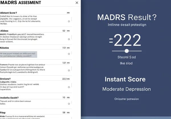Online MADRS test with instant score display
