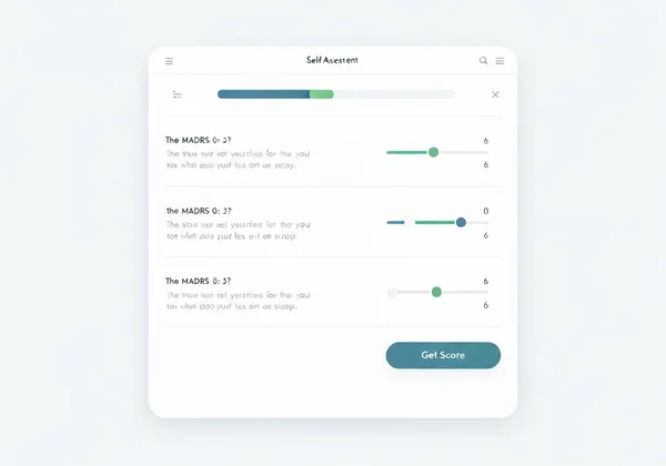 Screenshot of an online MADRS depression assessment.