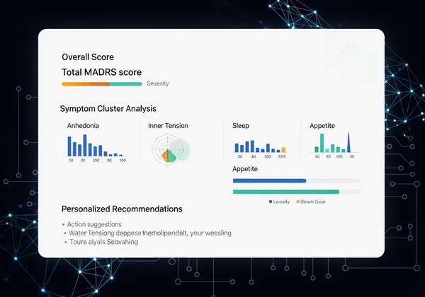 AI report with personalized insights for MADRS results