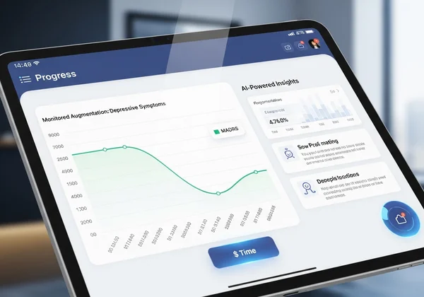 Digital platform tracking MADRS progress with AI insights
