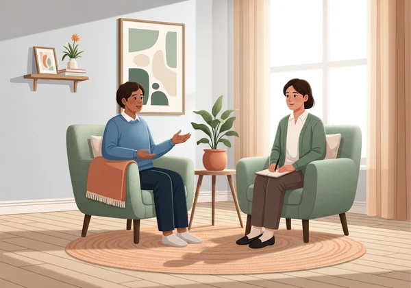 Person consulting a mental health professional