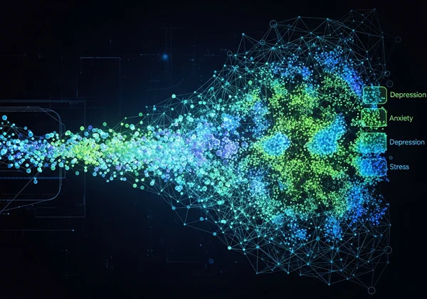 Modelo de aprendizaje automático analizando patrones depresivos
