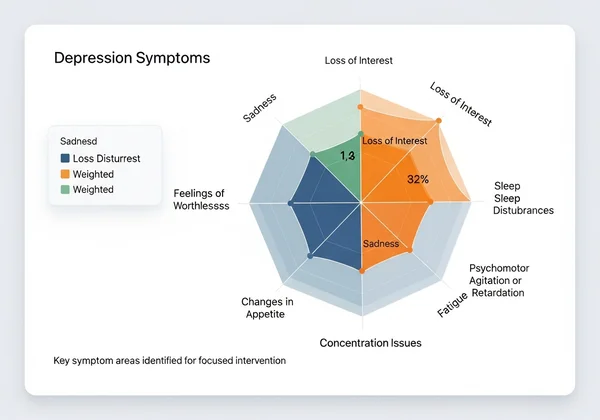 Informe mostrando análisis ponderado de síntomas depresivos